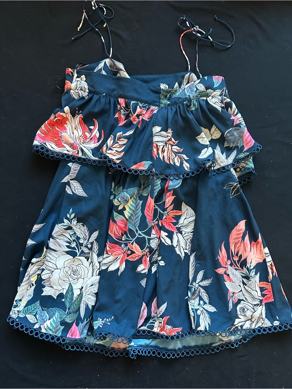 Wish Australia Nordstroms Navy Floral Spaghetti Strap dress Large AU 14 - Picture 15 of 16